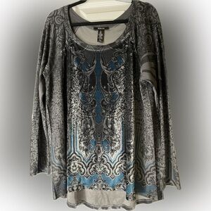 STYLE & CO NWT Gorgeous Teal, Black and Gray